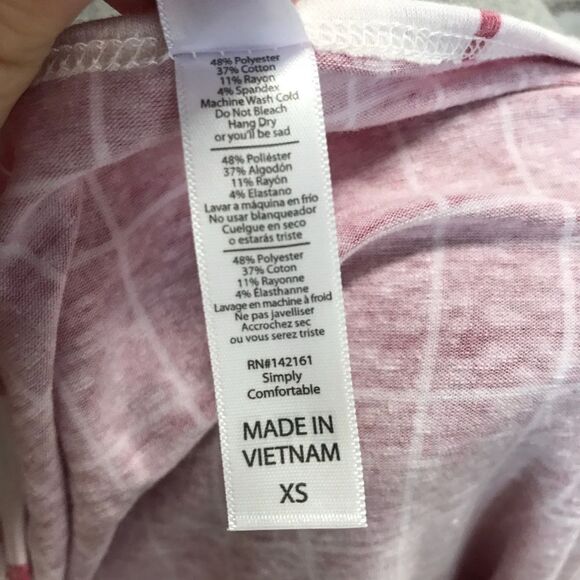 LuLaRoe Perfect T Heathered Red White Window Pane - Picture 6 of 7